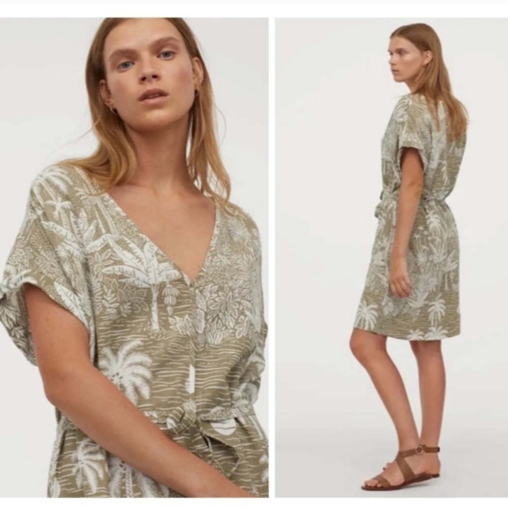 Desmond & Dempsey x H&M Linen Blend Dress Tropical